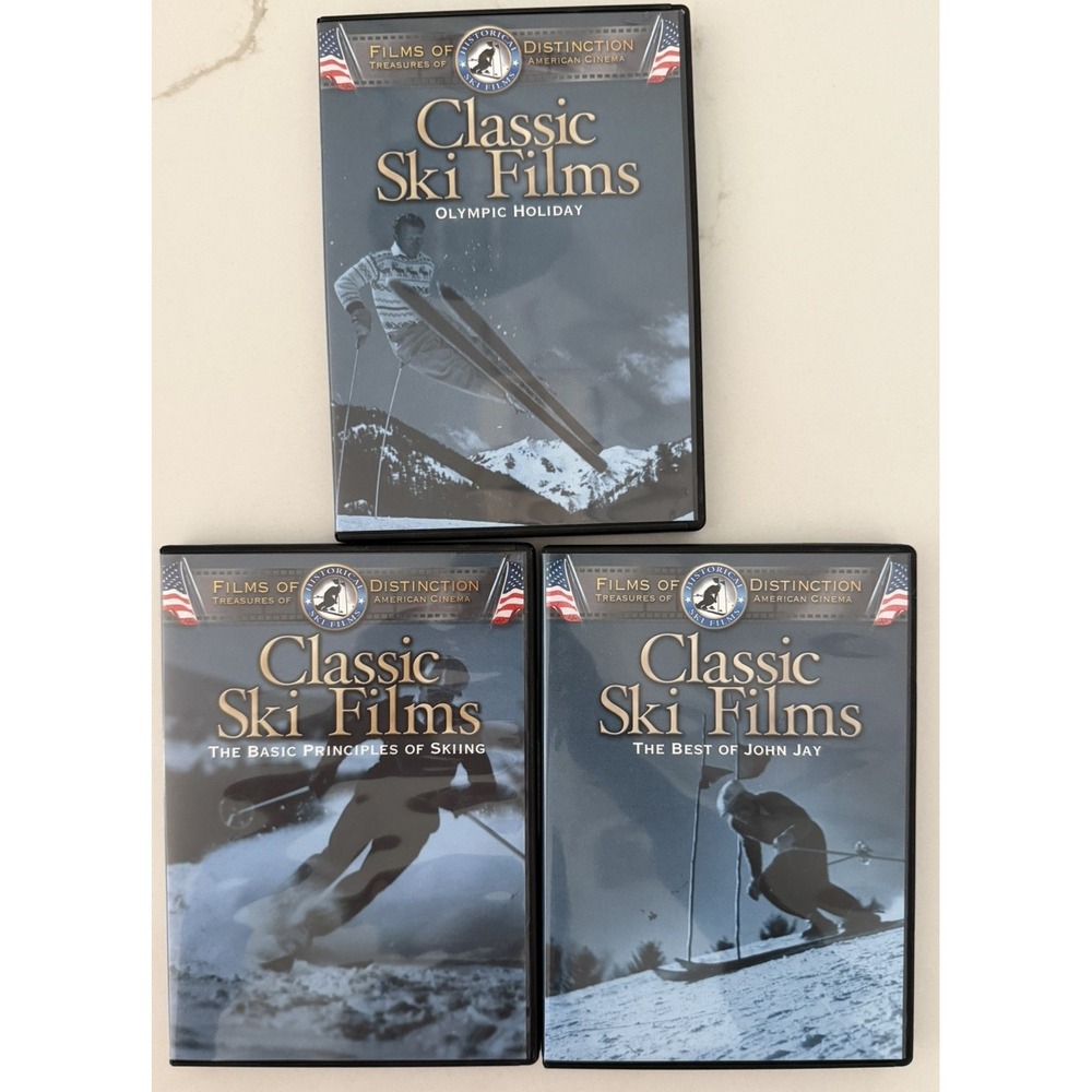 Classic Ski Films DVD Lot of 3 John Jay Olympic Holiday Basic Principles
